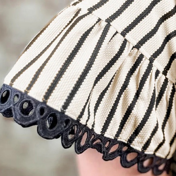 Striped Ruffle Sleeve Top - Picture 3 of 7